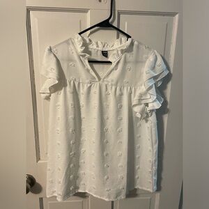 SHEIN White Ruffled Blouse